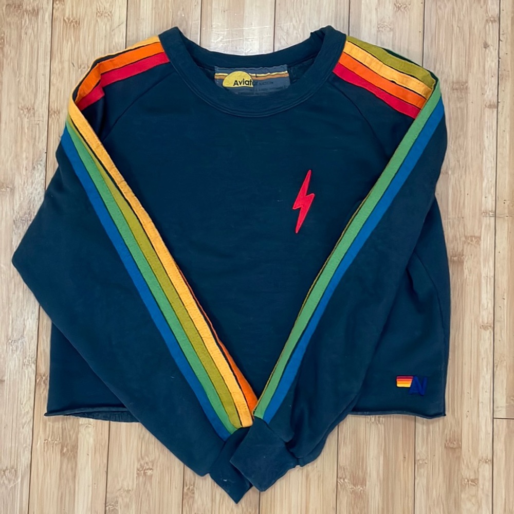 Aviator nation cropped sweatshirt